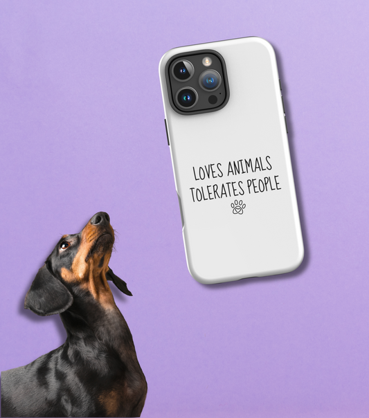 Loves Animals Tolerates People Tough Case for iPhone®