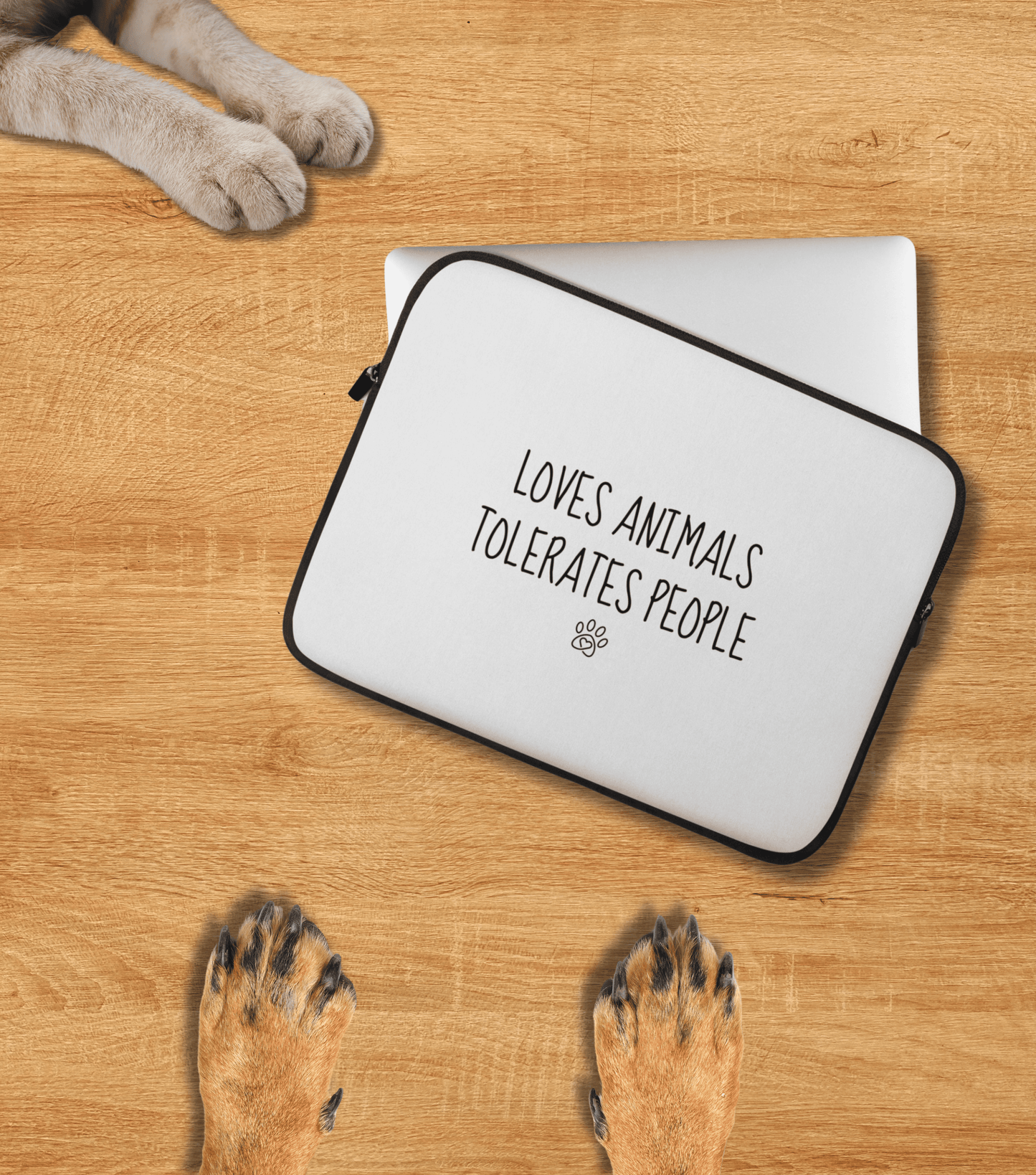 Loves Animals Tolerates People Laptop Sleeve