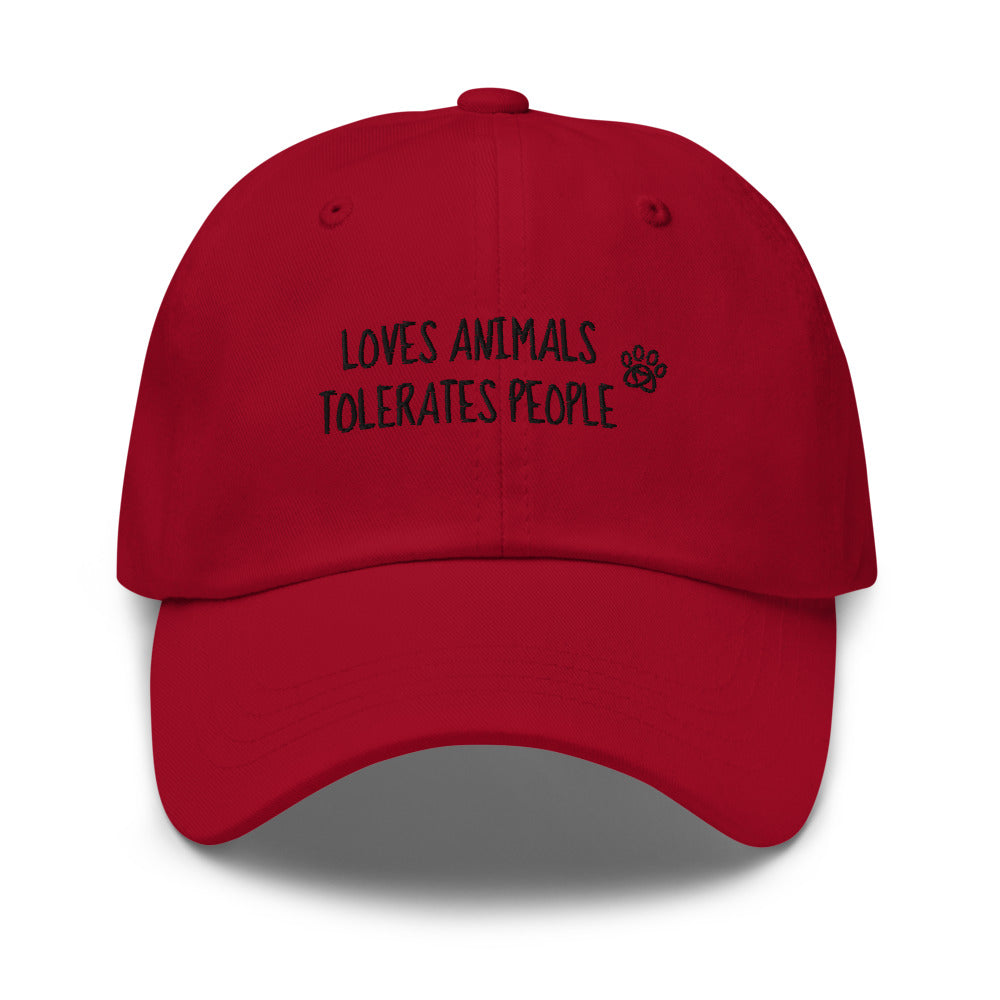 Loves Animals Tolerates People Unisex Dad Hat