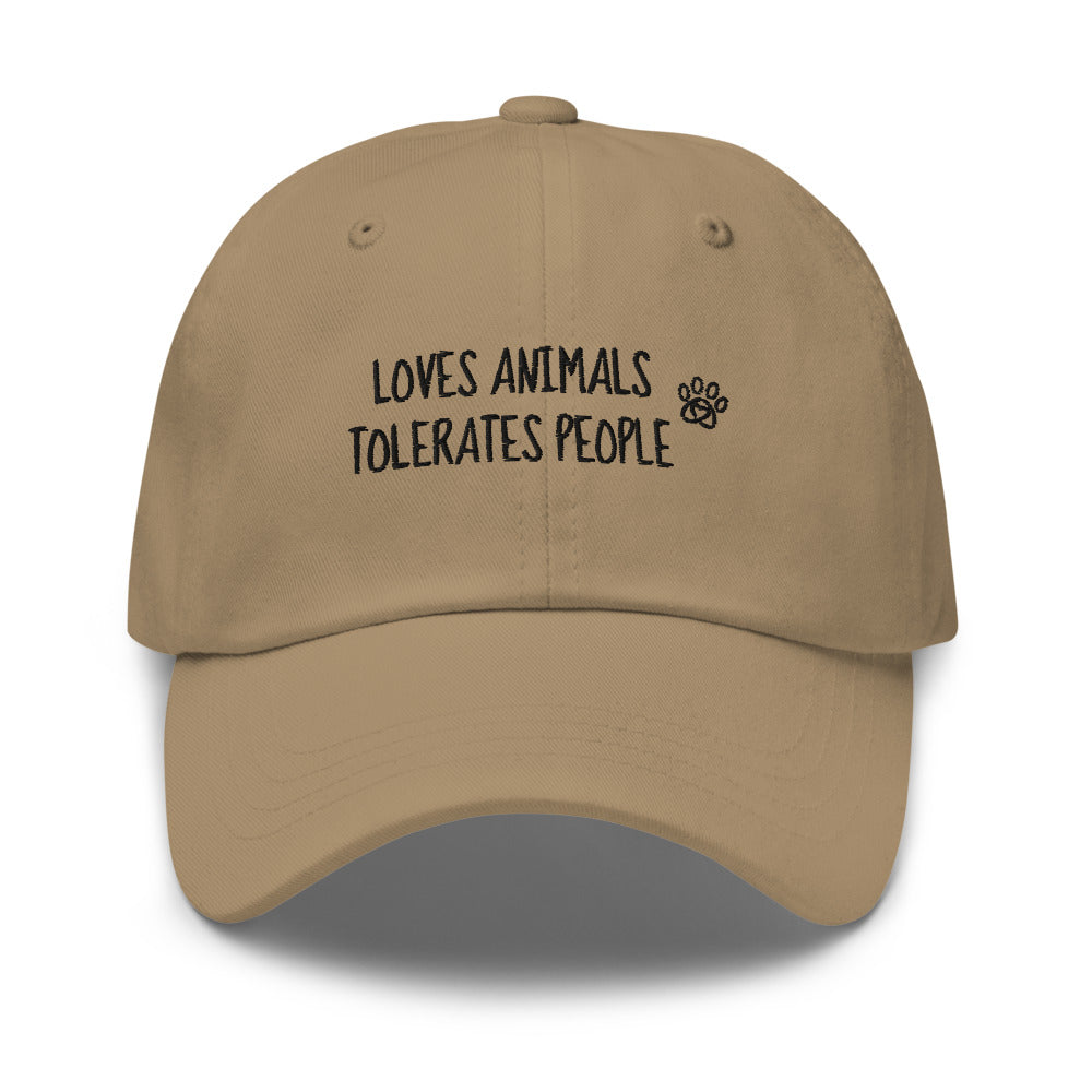 Loves Animals Tolerates People Unisex Dad Hat