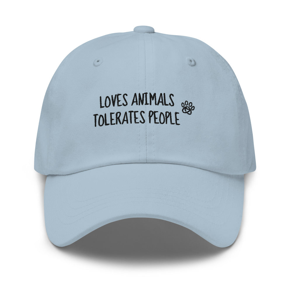 Loves Animals Tolerates People Unisex Dad Hat