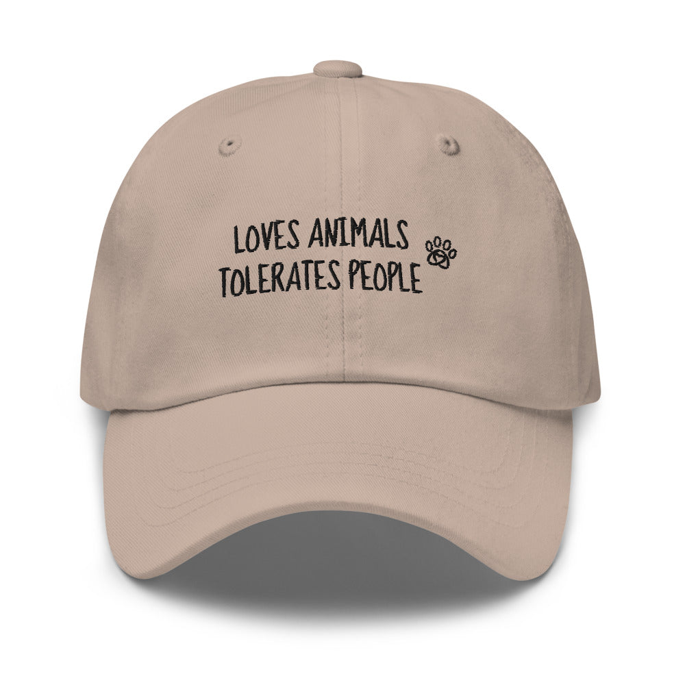 Loves Animals Tolerates People Unisex Dad Hat