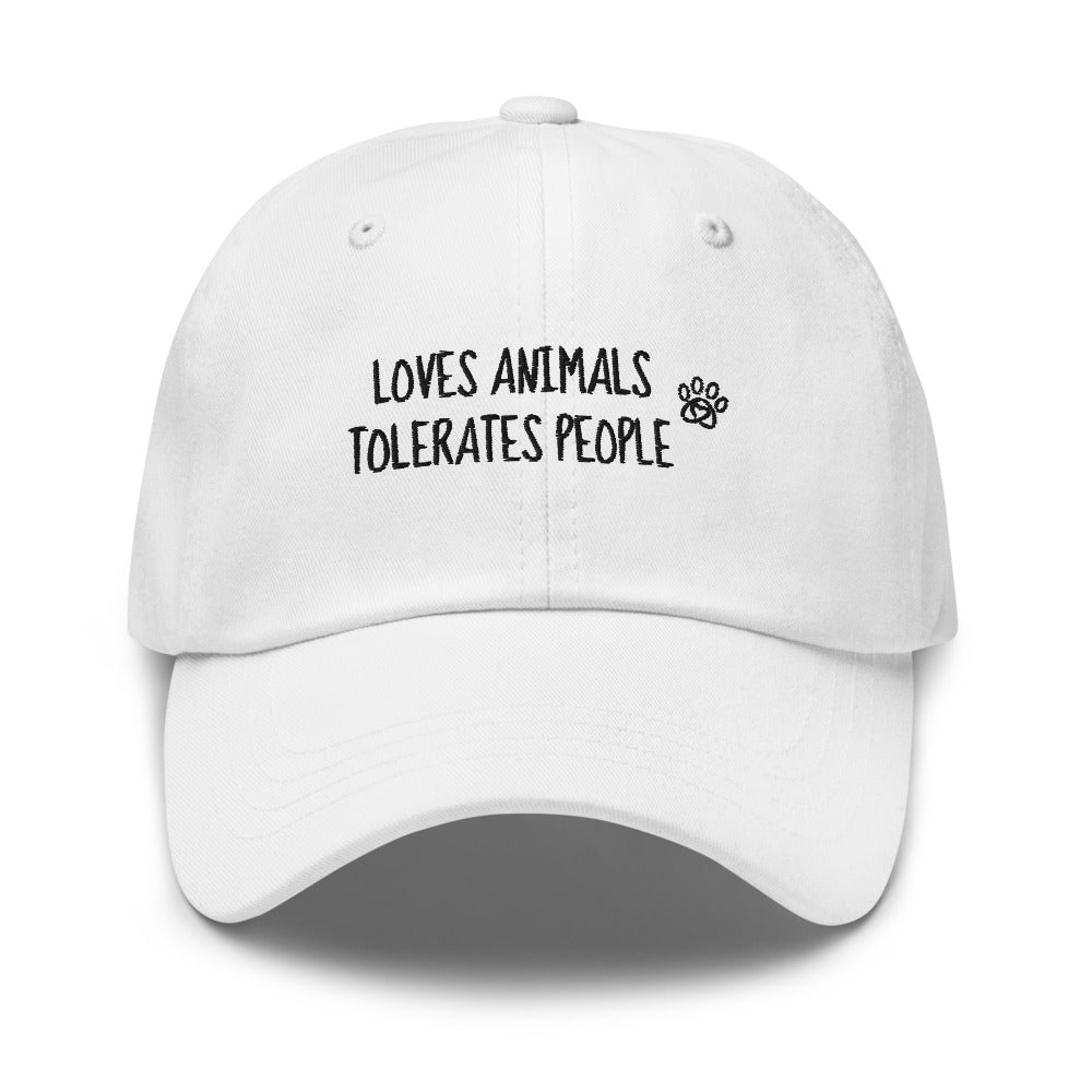 Loves Animals Tolerates People Unisex Dad Hat