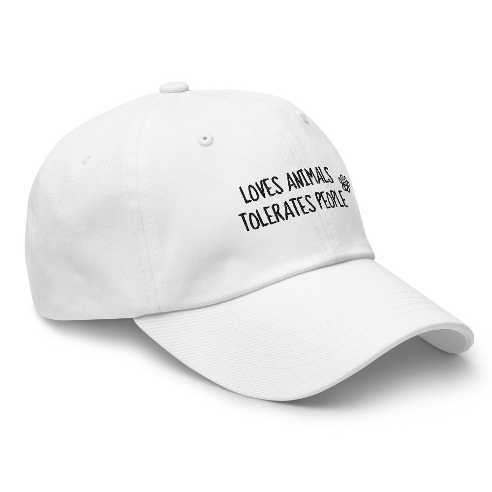 Loves Animals Tolerates People Unisex Dad Hat