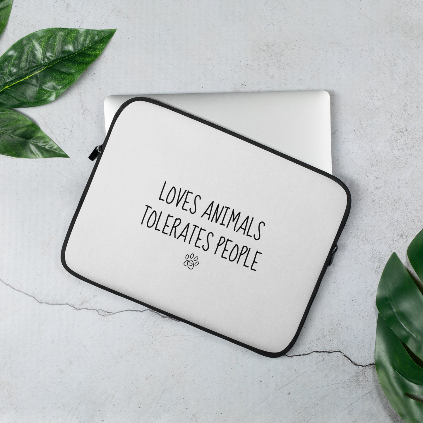 Loves Animals Tolerates People Laptop Sleeve