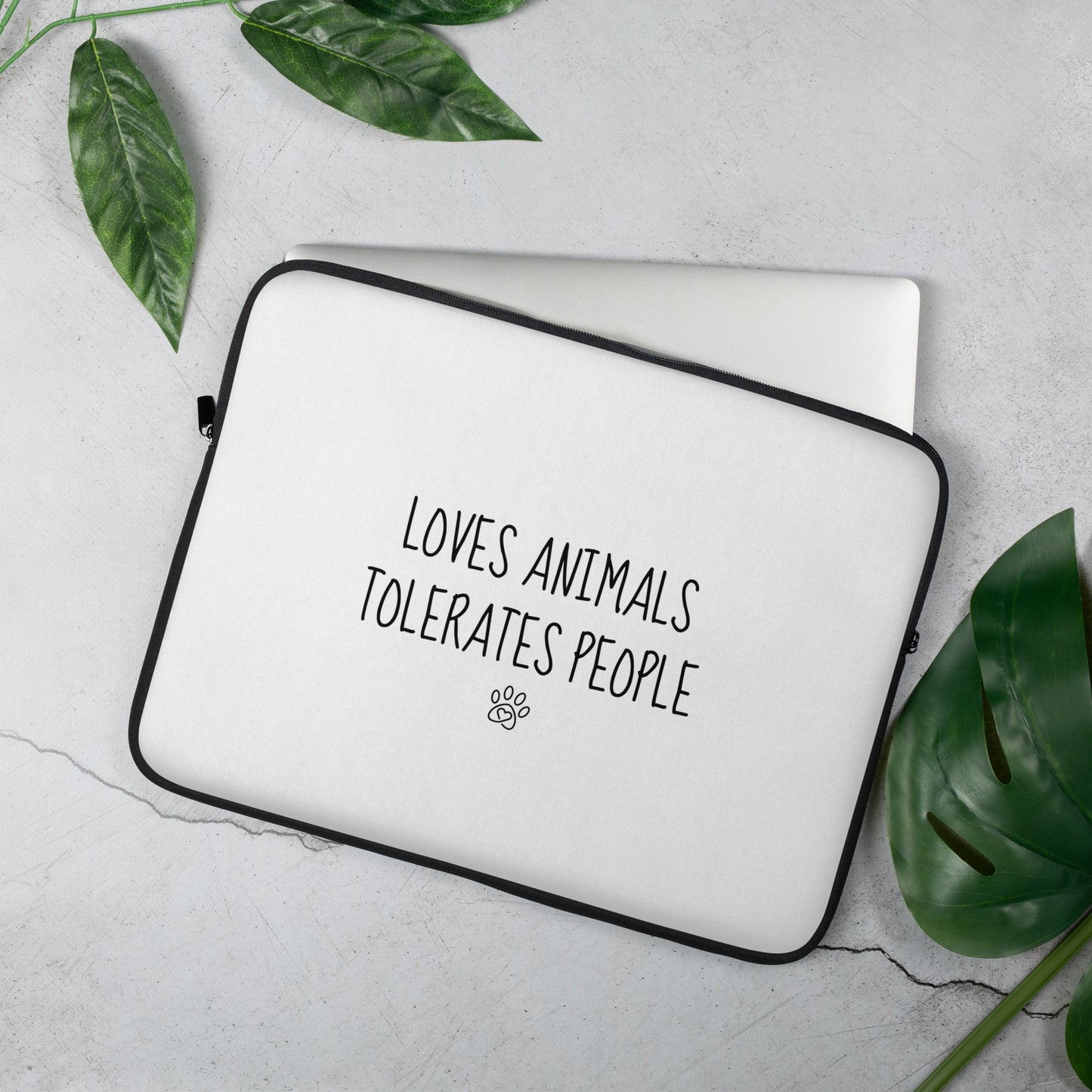 Loves Animals Tolerates People Laptop Sleeve