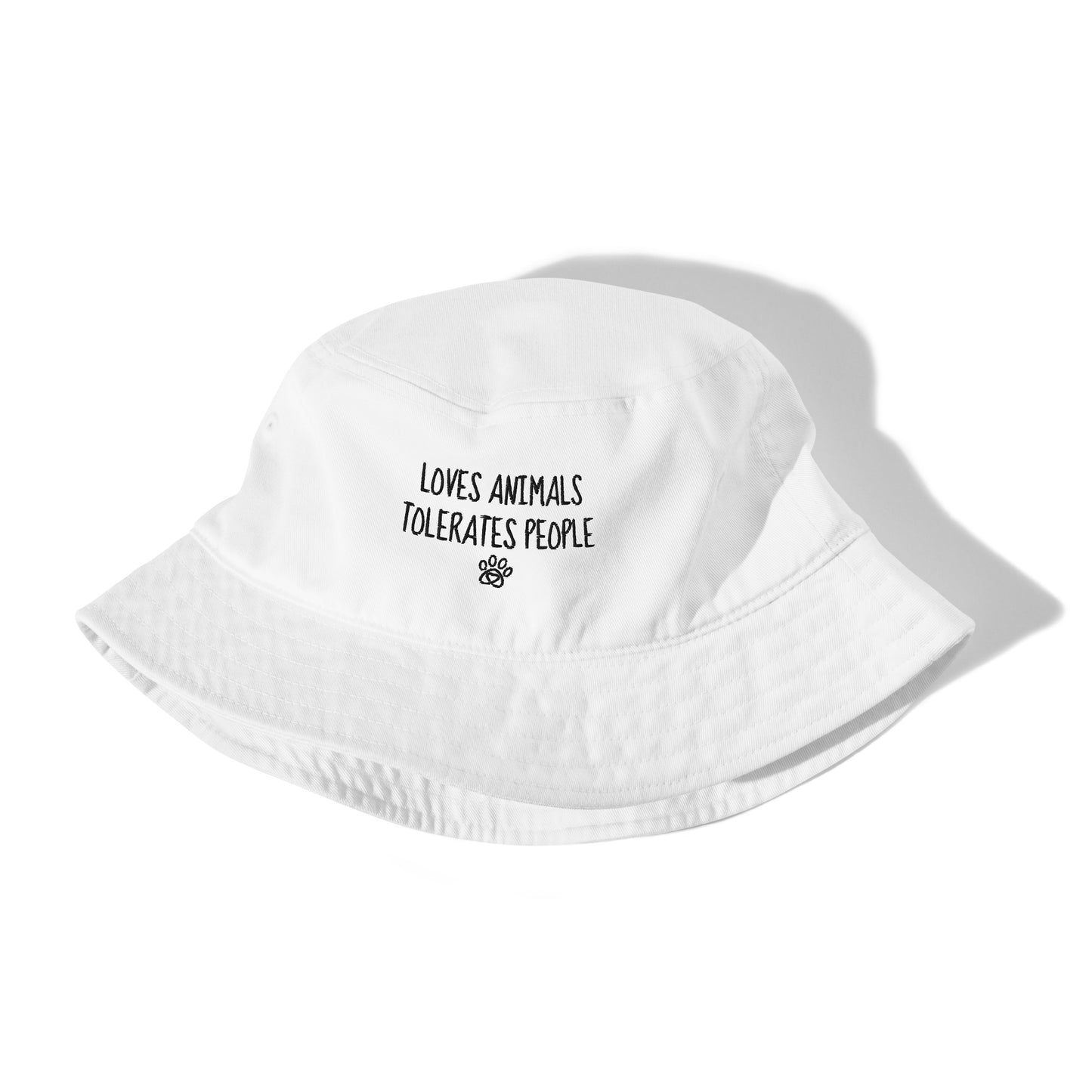 Loves Animals Tolerates People Unisex Organic Bucket Hat