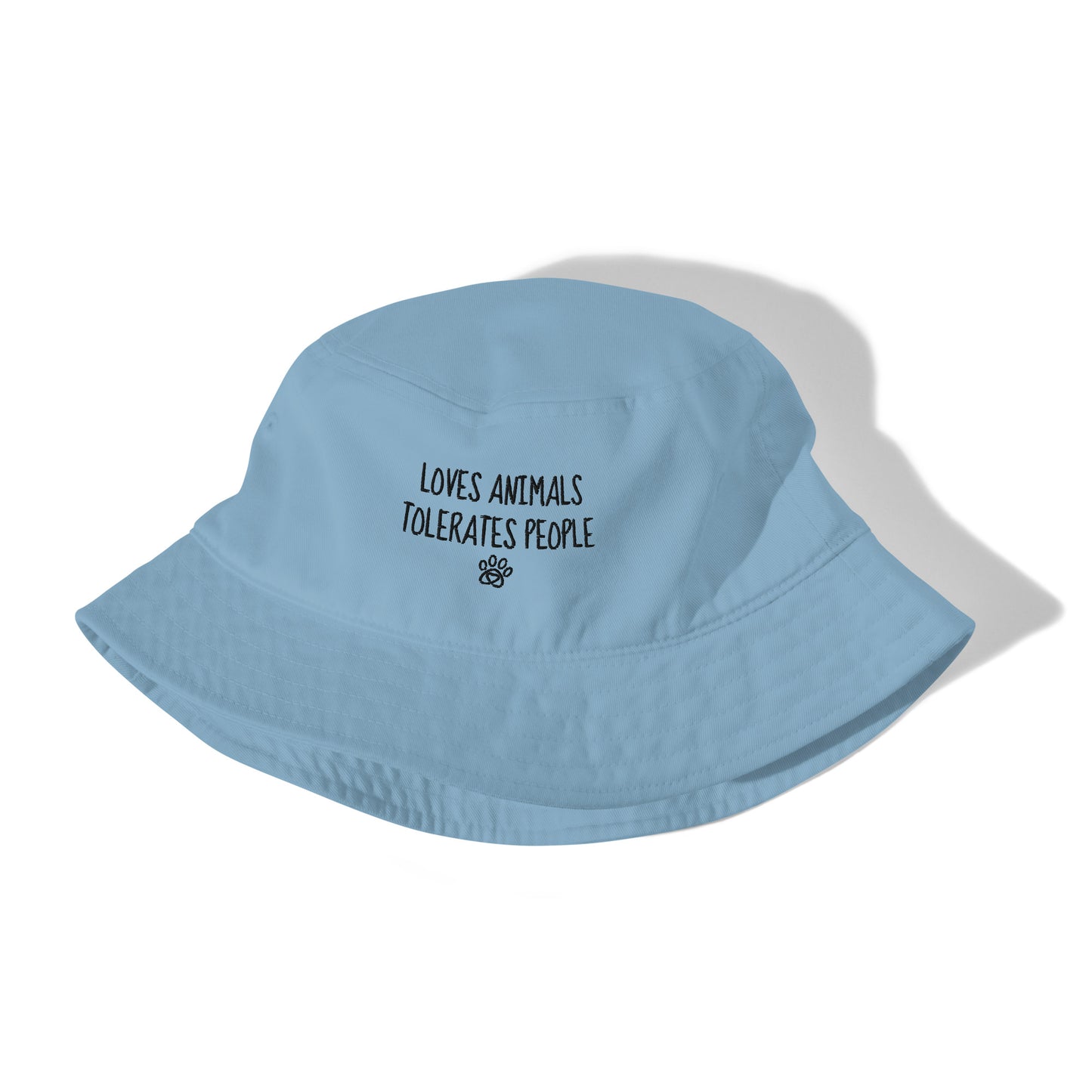 Loves Animals Tolerates People Unisex Organic Bucket Hat