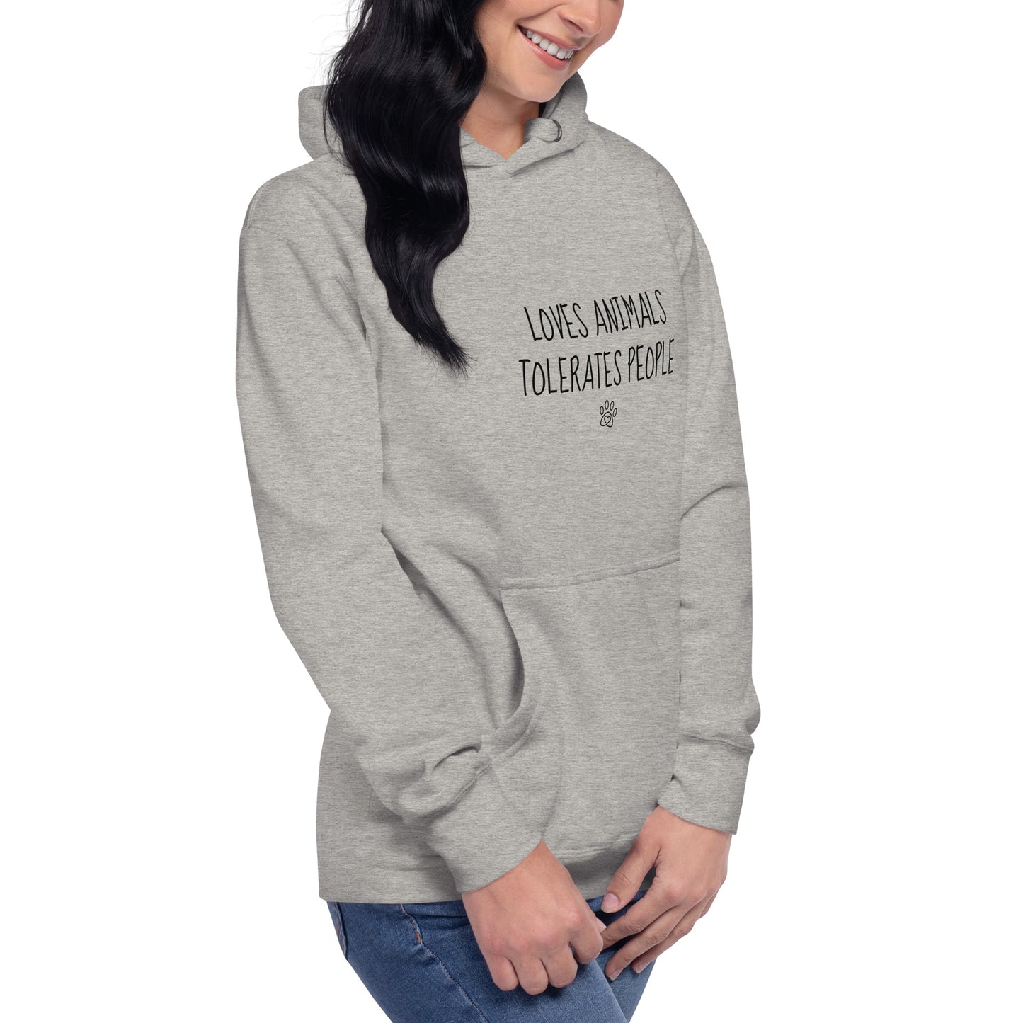 Loves Animals Tolerates People Unisex Hoodie