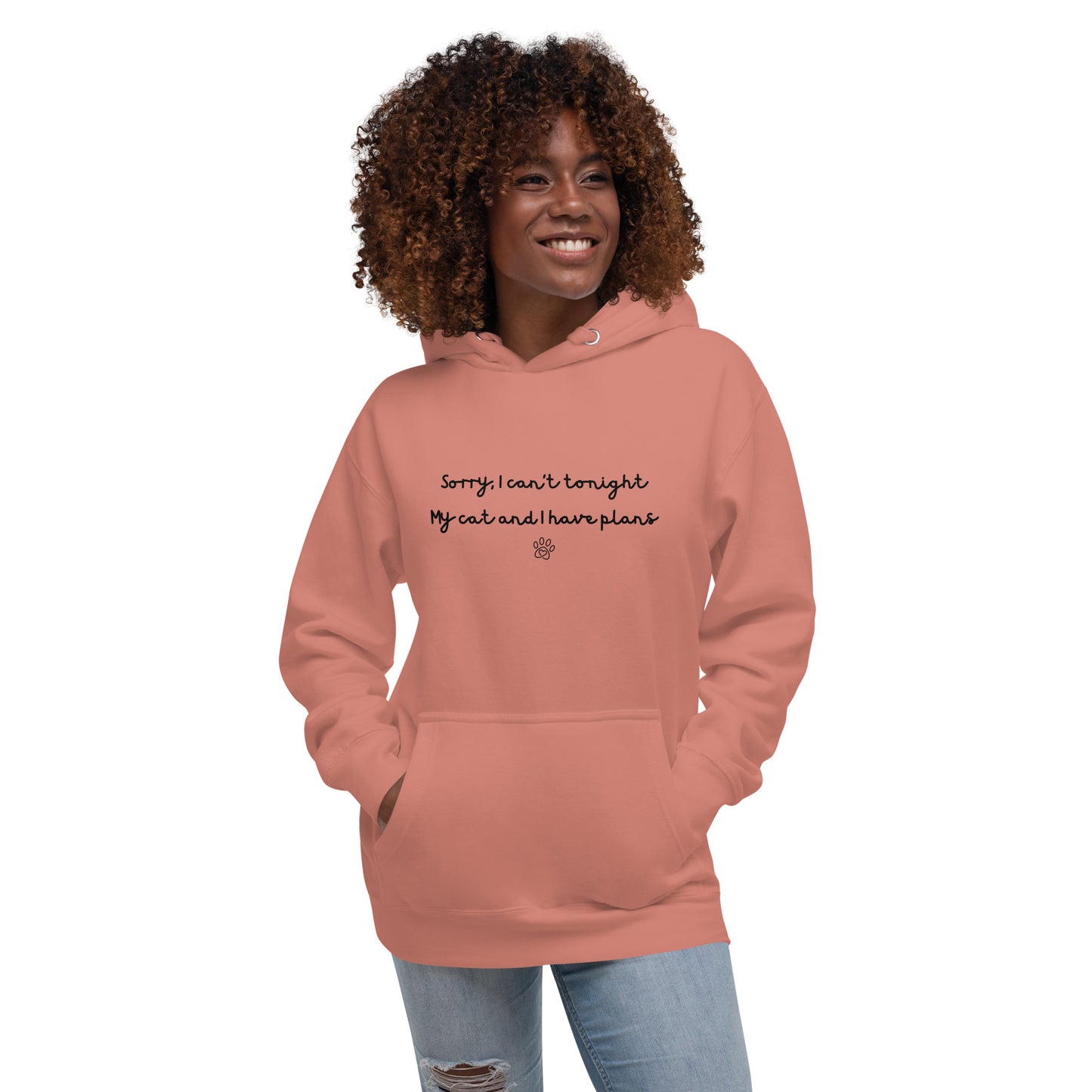 Sorry I Can't Tonight My Cat And I Have Plans Unisex Hoodie