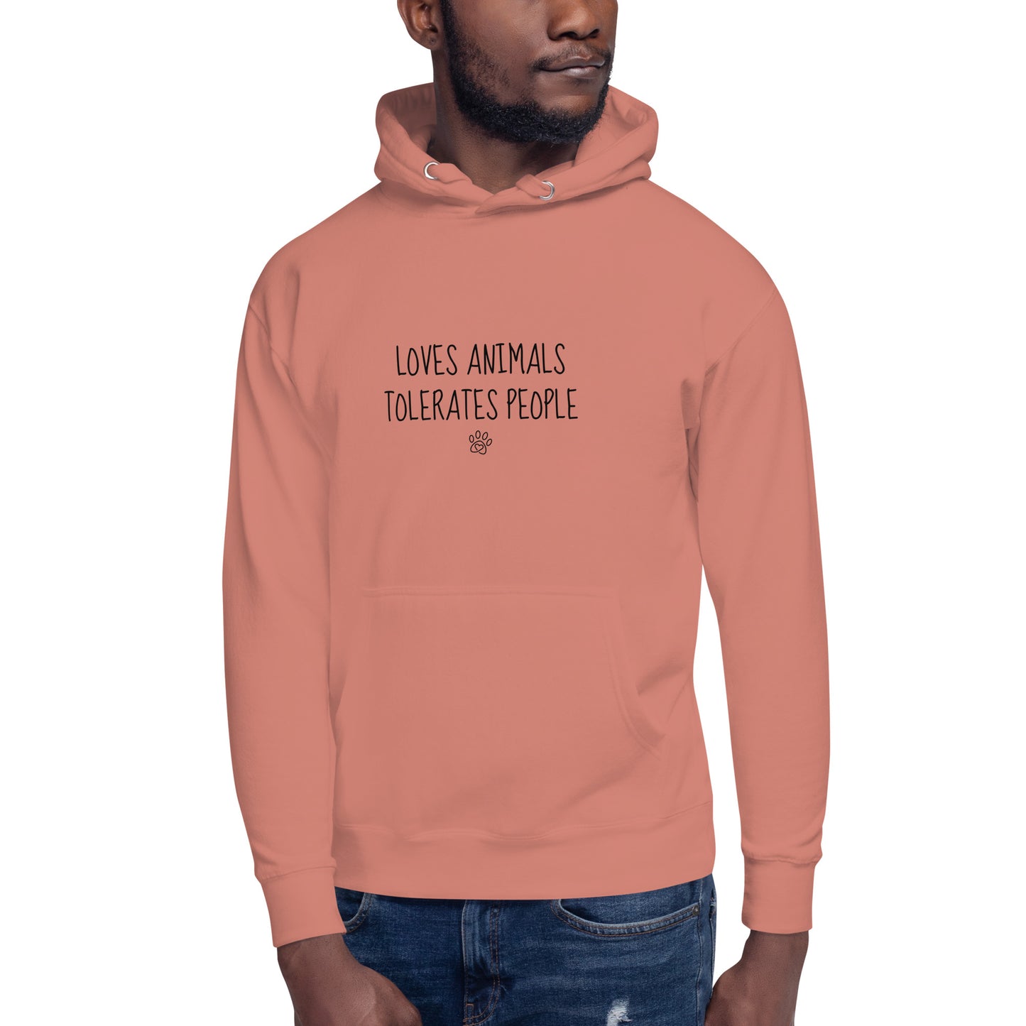 Loves Animals Tolerates People Unisex Hoodie