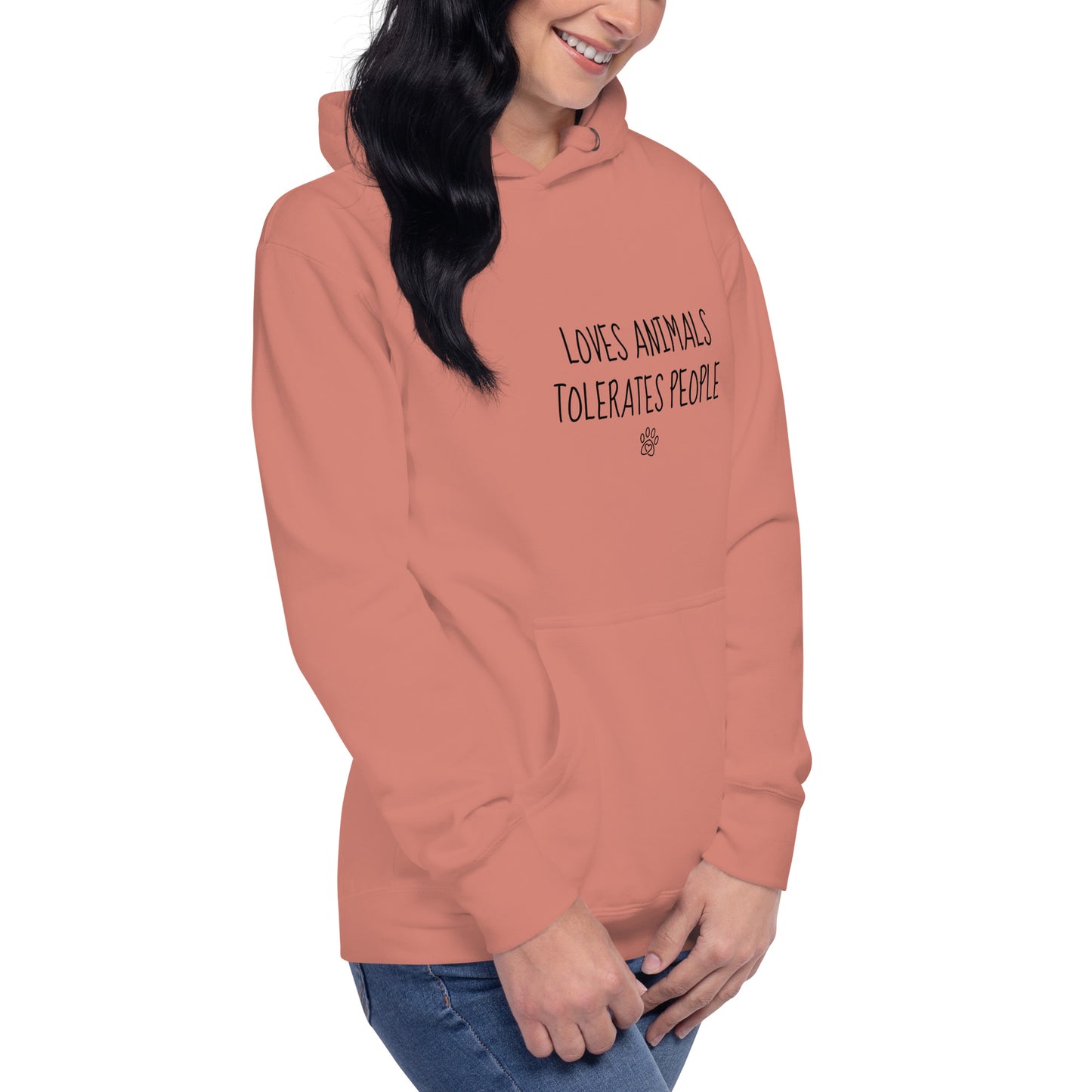 Loves Animals Tolerates People Unisex Hoodie