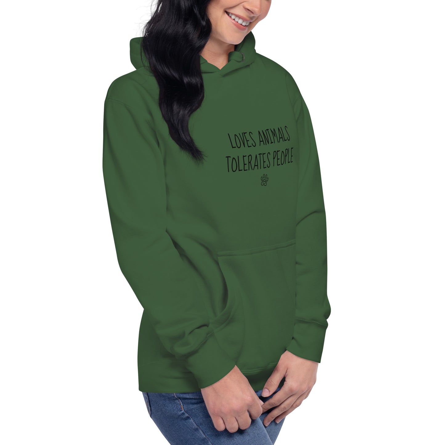 Loves Animals Tolerates People Unisex Hoodie