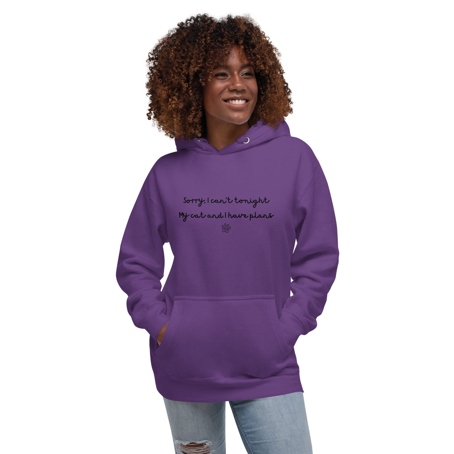 Sorry I Can't Tonight My Cat And I Have Plans Unisex Hoodie