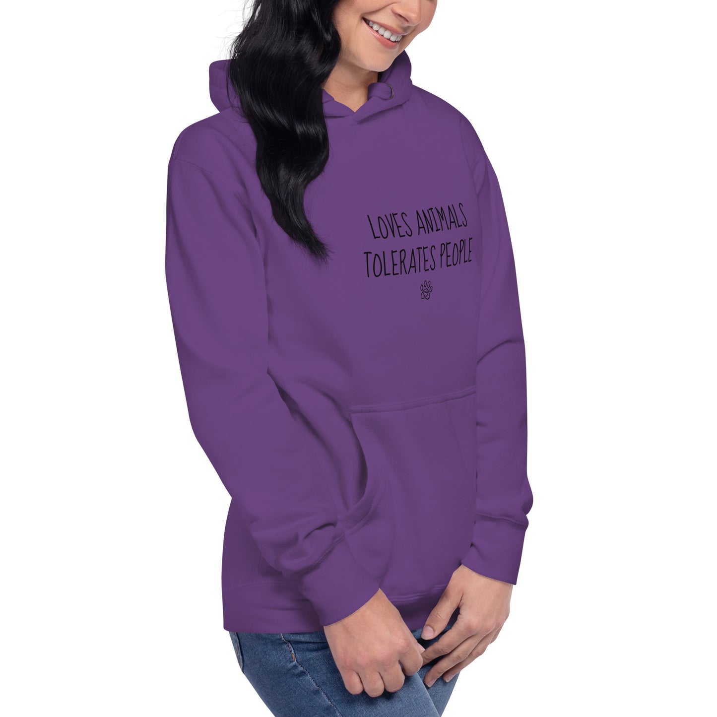 Loves Animals Tolerates People Unisex Hoodie