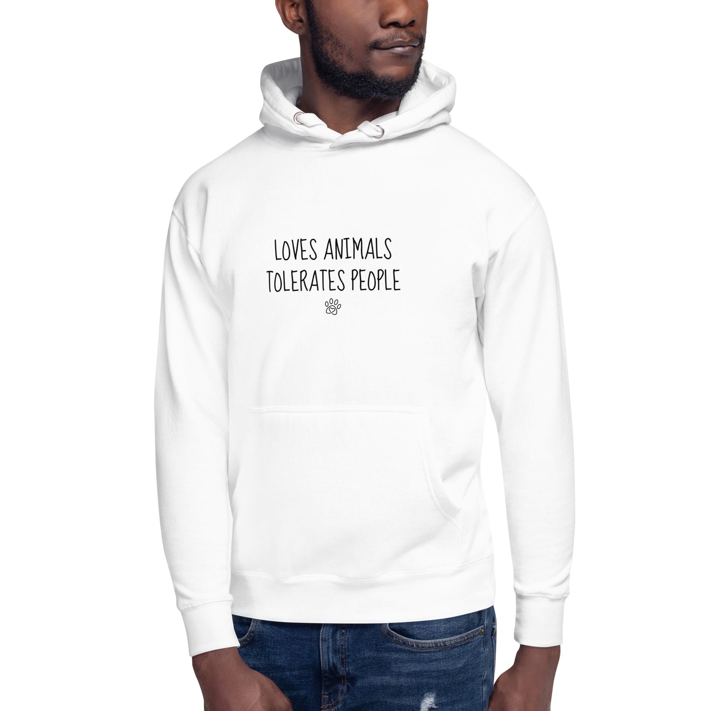 Loves Animals Tolerates People Unisex Hoodie