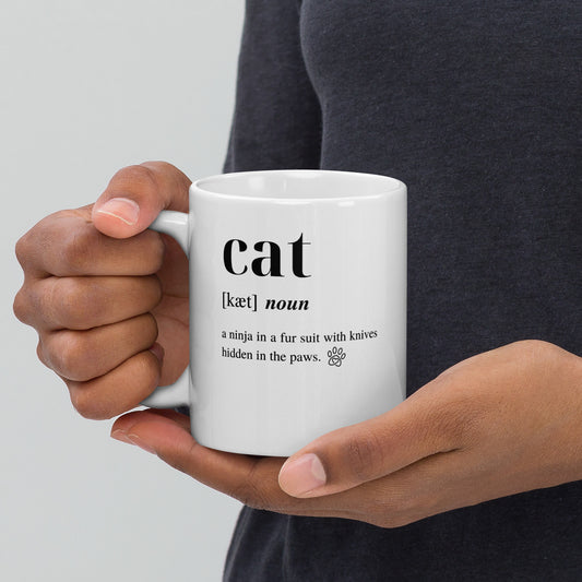 Cat Dictionary Right-Handed White Mug