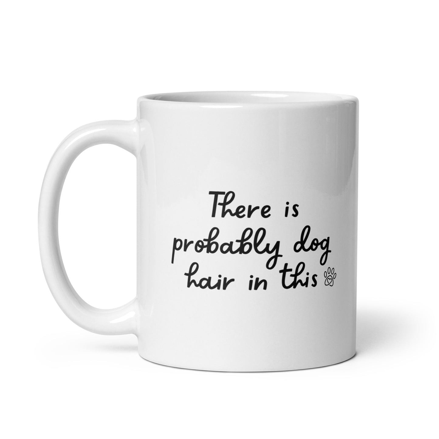 Dog Hair Right-Handed White Mug