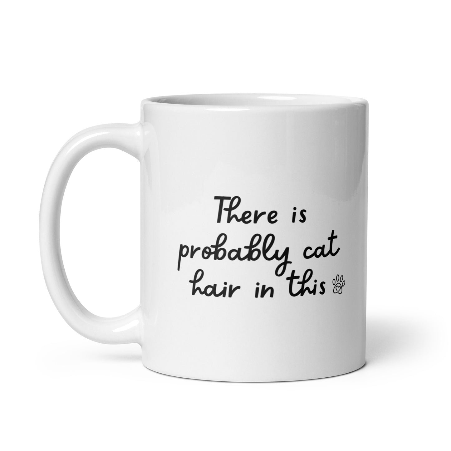 Cat Hair Right-Handed White Mug