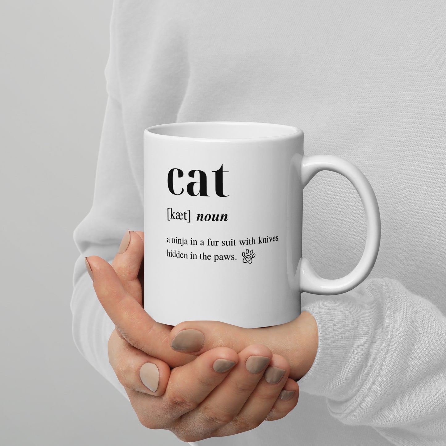 Cat Dictionary Left-Handed White Mug