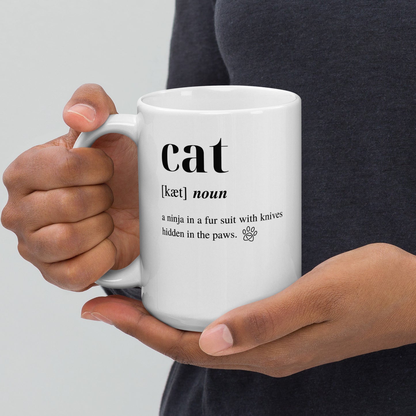 Cat Dictionary Right-Handed White Mug