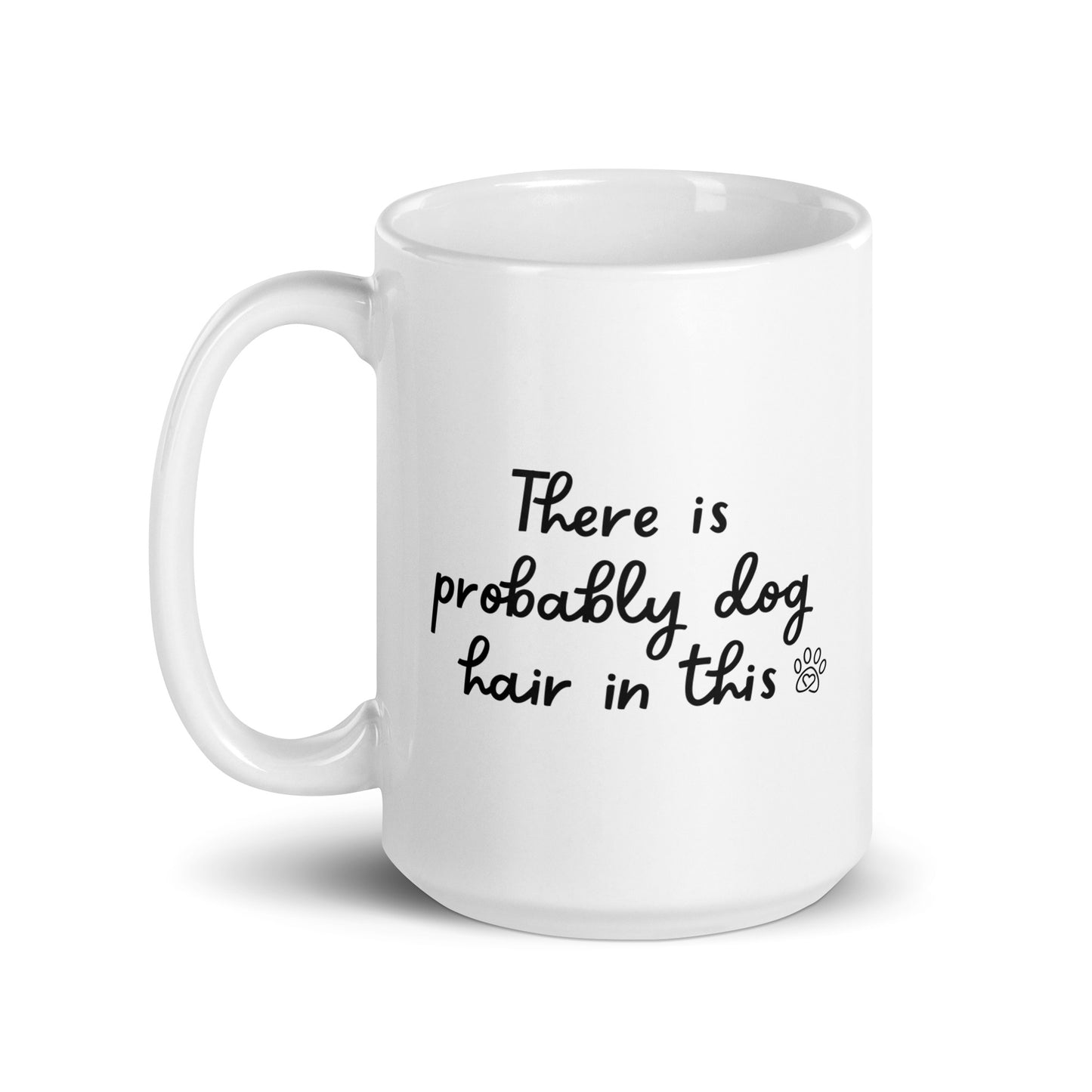 Dog Hair Right-Handed White Mug