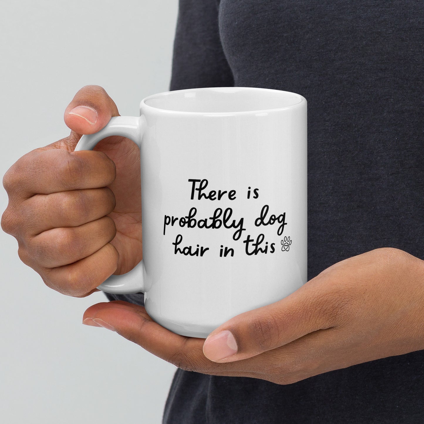 Dog Hair Right-Handed White Mug