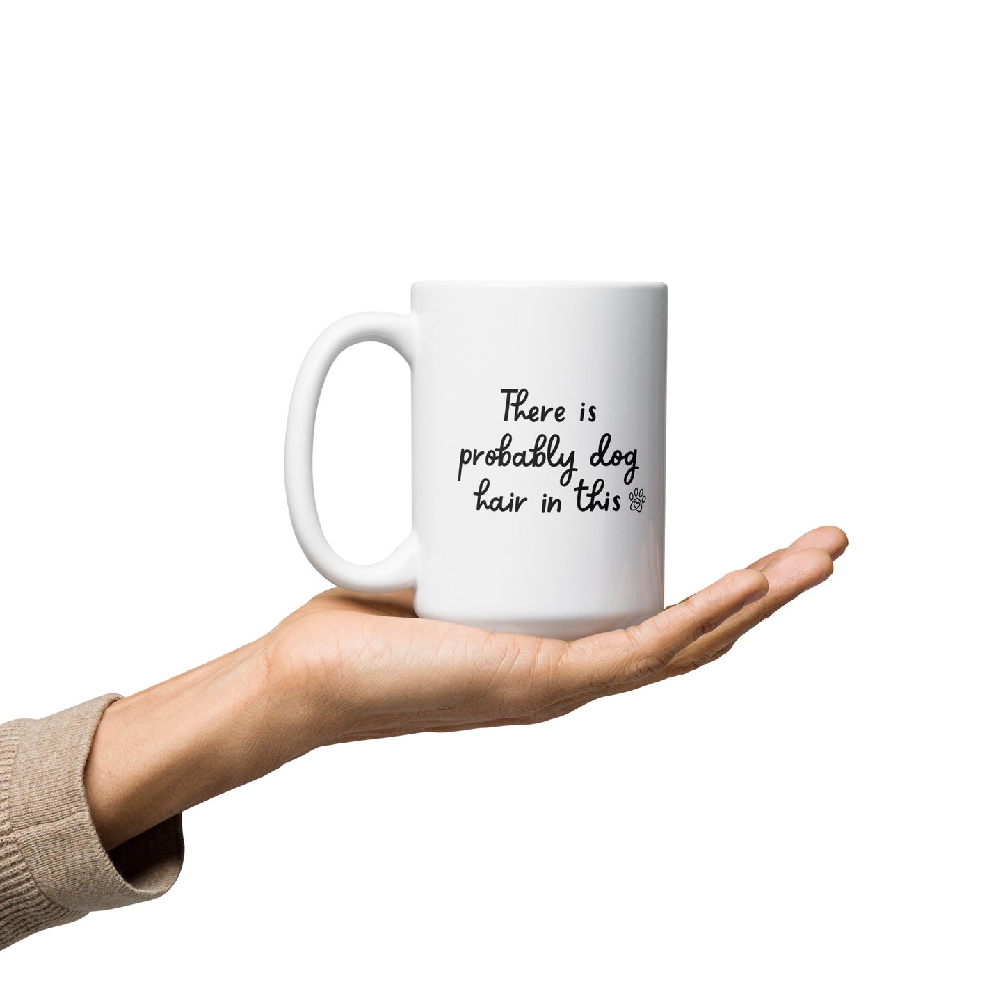 Dog Hair Right-Handed White Mug