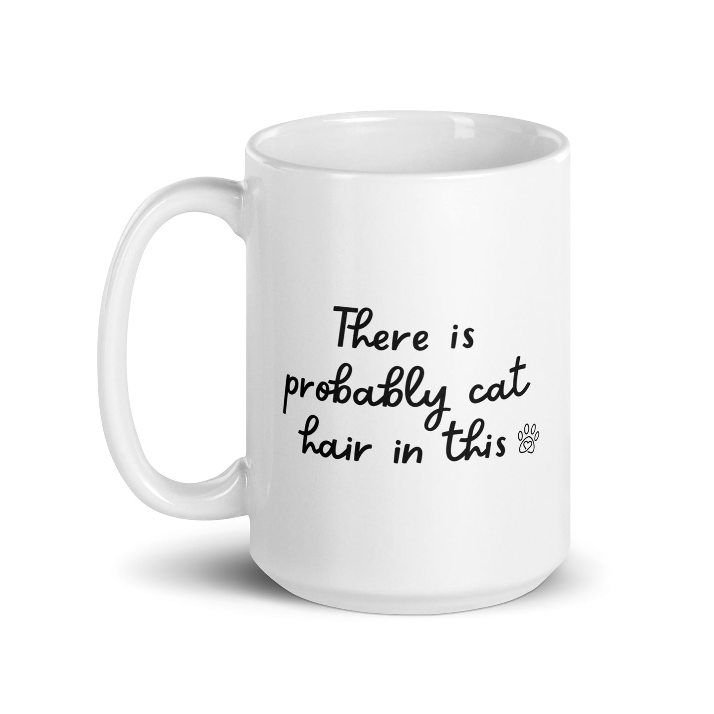 Cat Hair Right-Handed White Mug