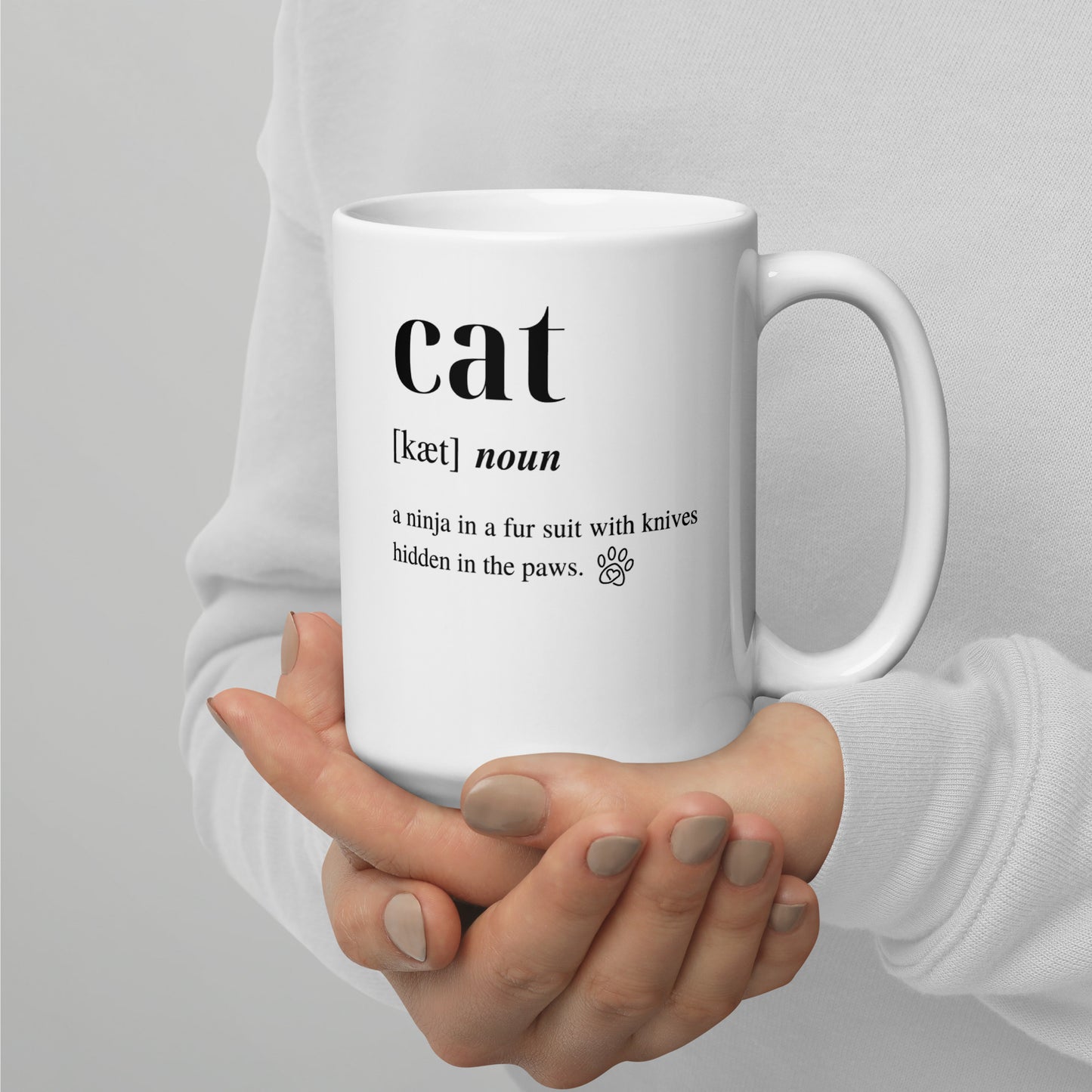 Cat Dictionary Left-Handed White Mug