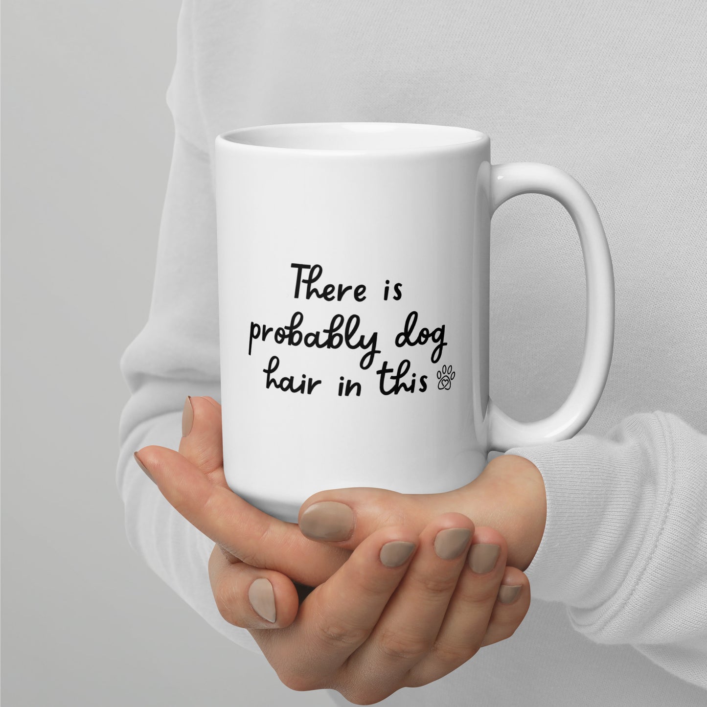 Dog Hair Left-Handed White Mug