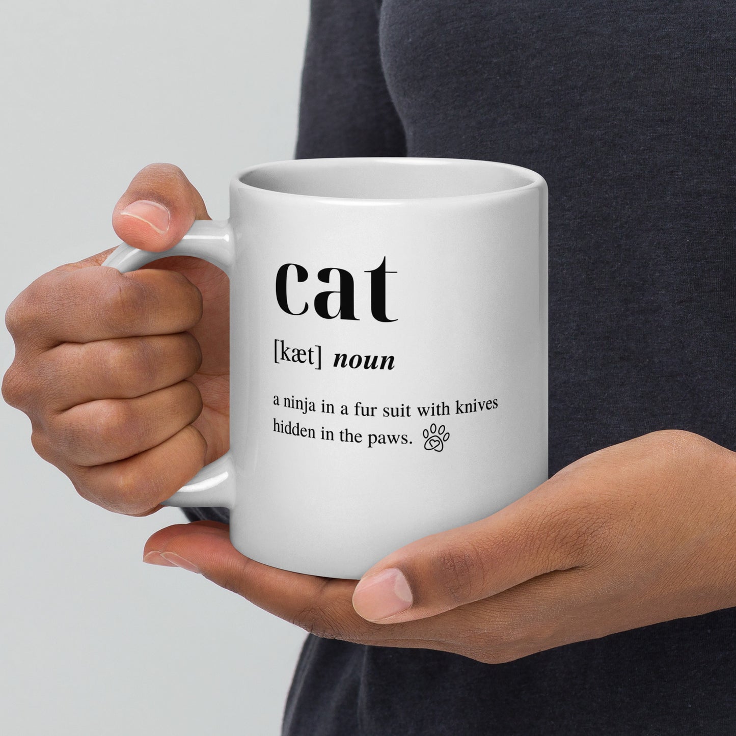 Cat Dictionary Right-Handed White Mug