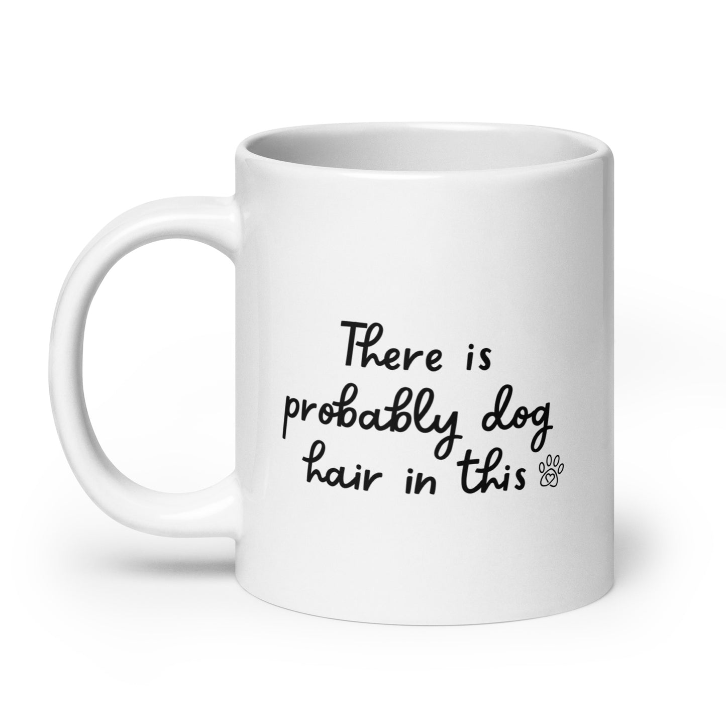 Dog Hair Right-Handed White Mug