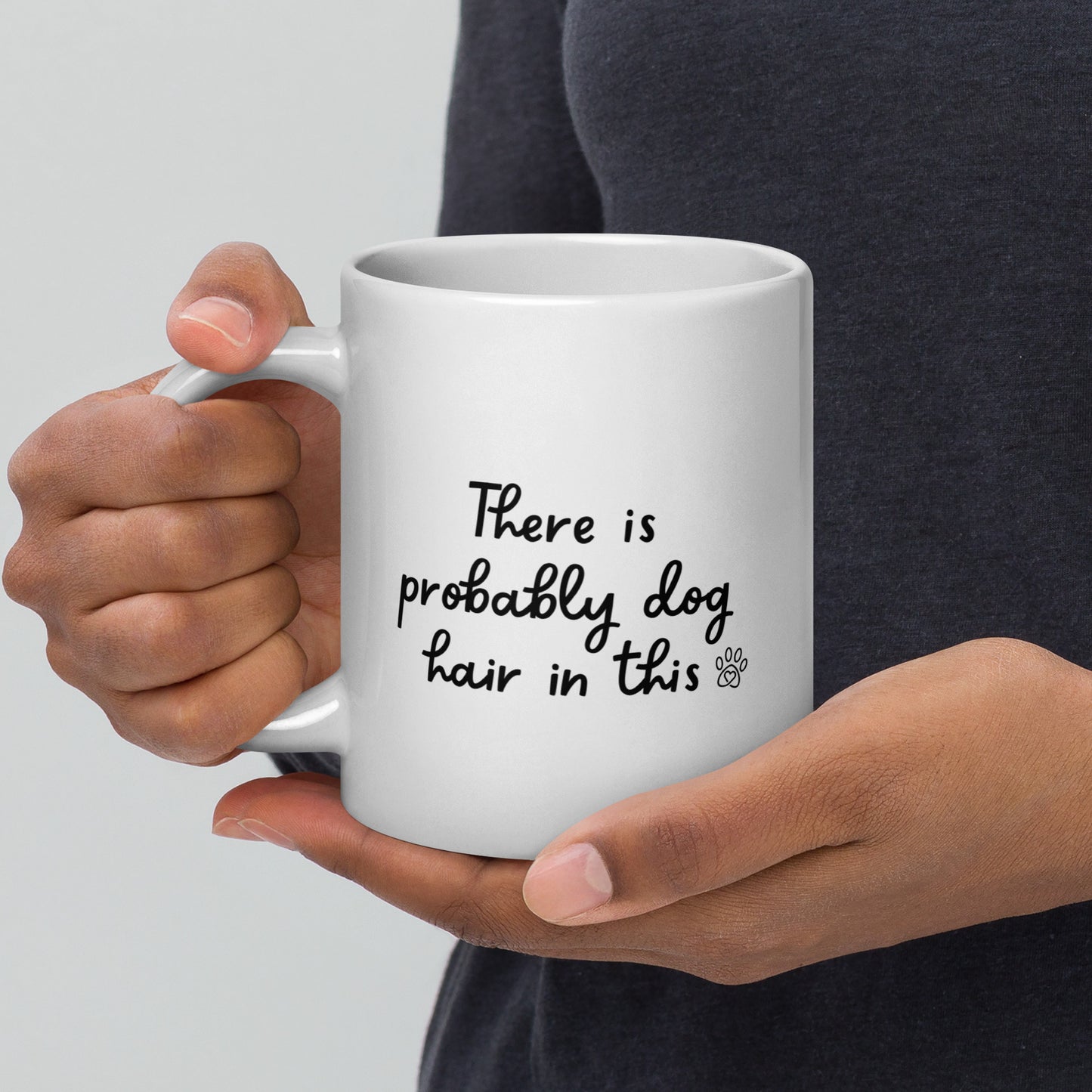 Dog Hair Right-Handed White Mug