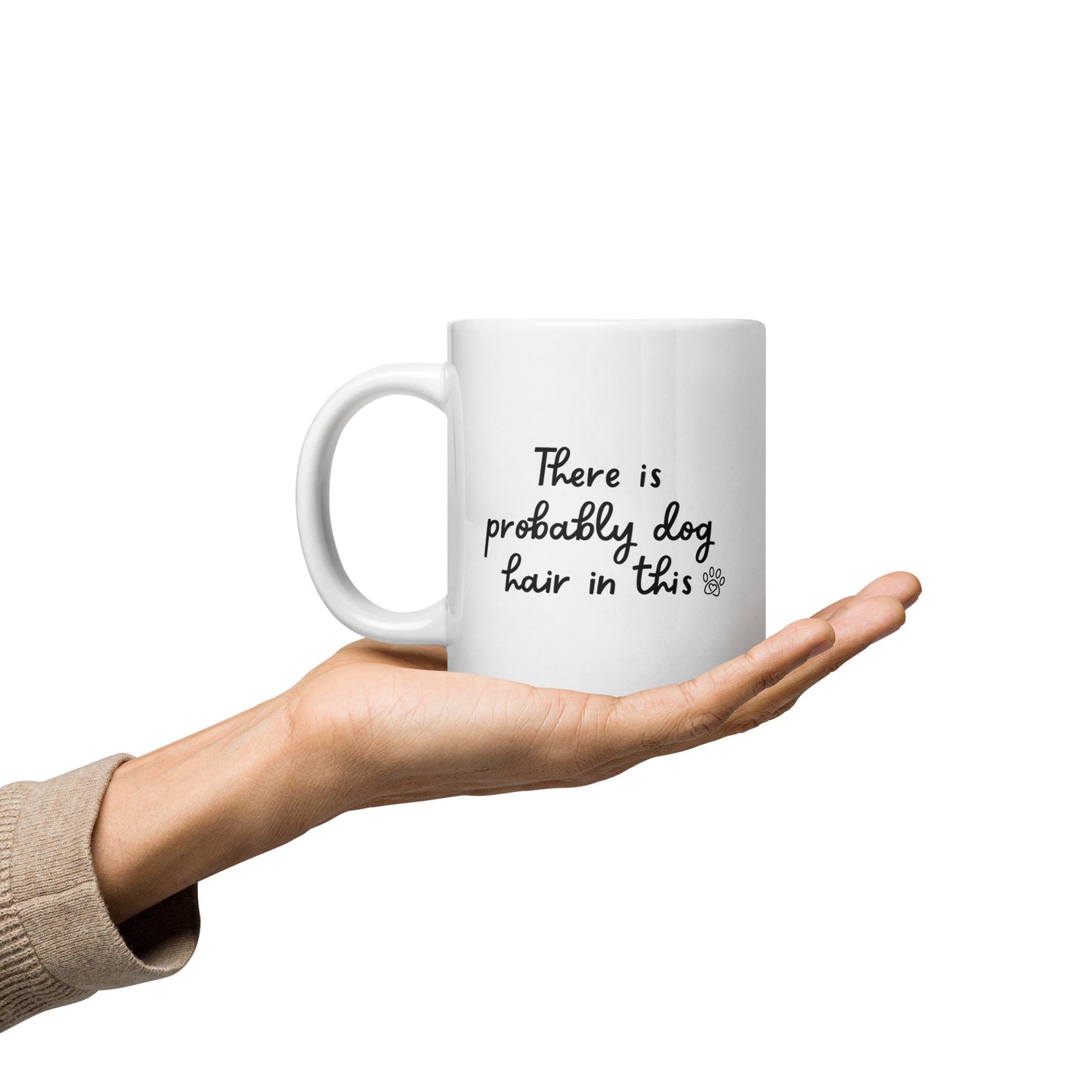 Dog Hair Right-Handed White Mug