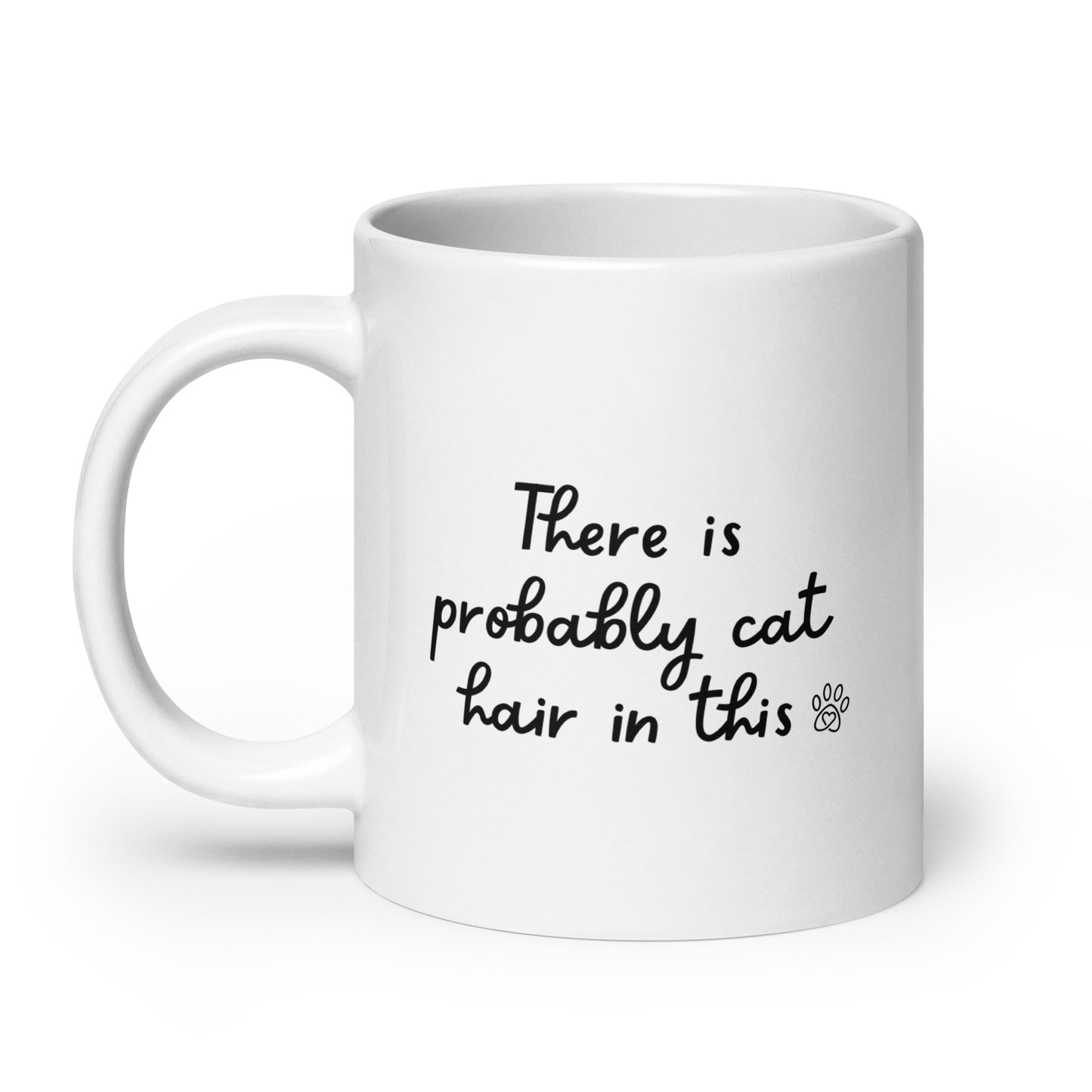 Cat Hair Right-Handed White Mug