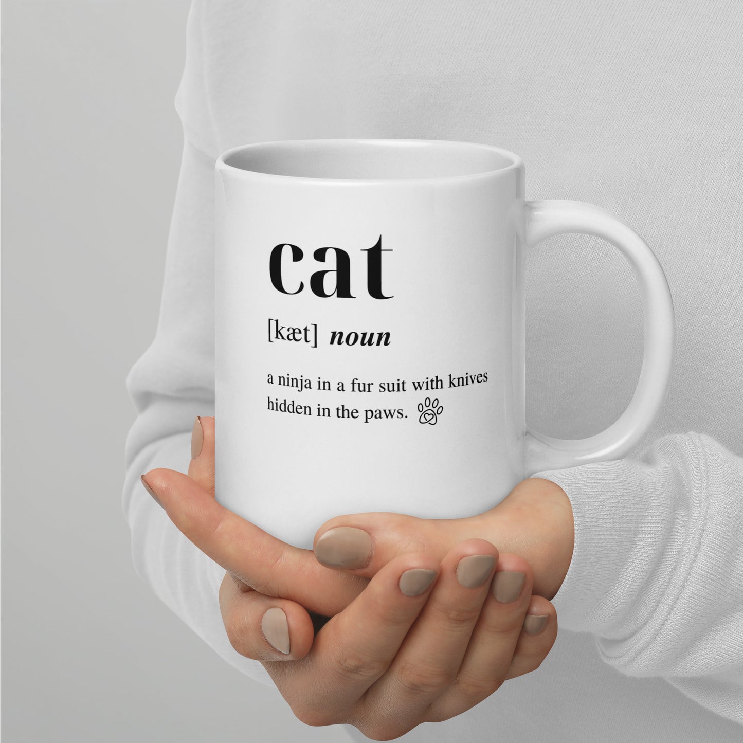 Cat Dictionary Left-Handed White Mug